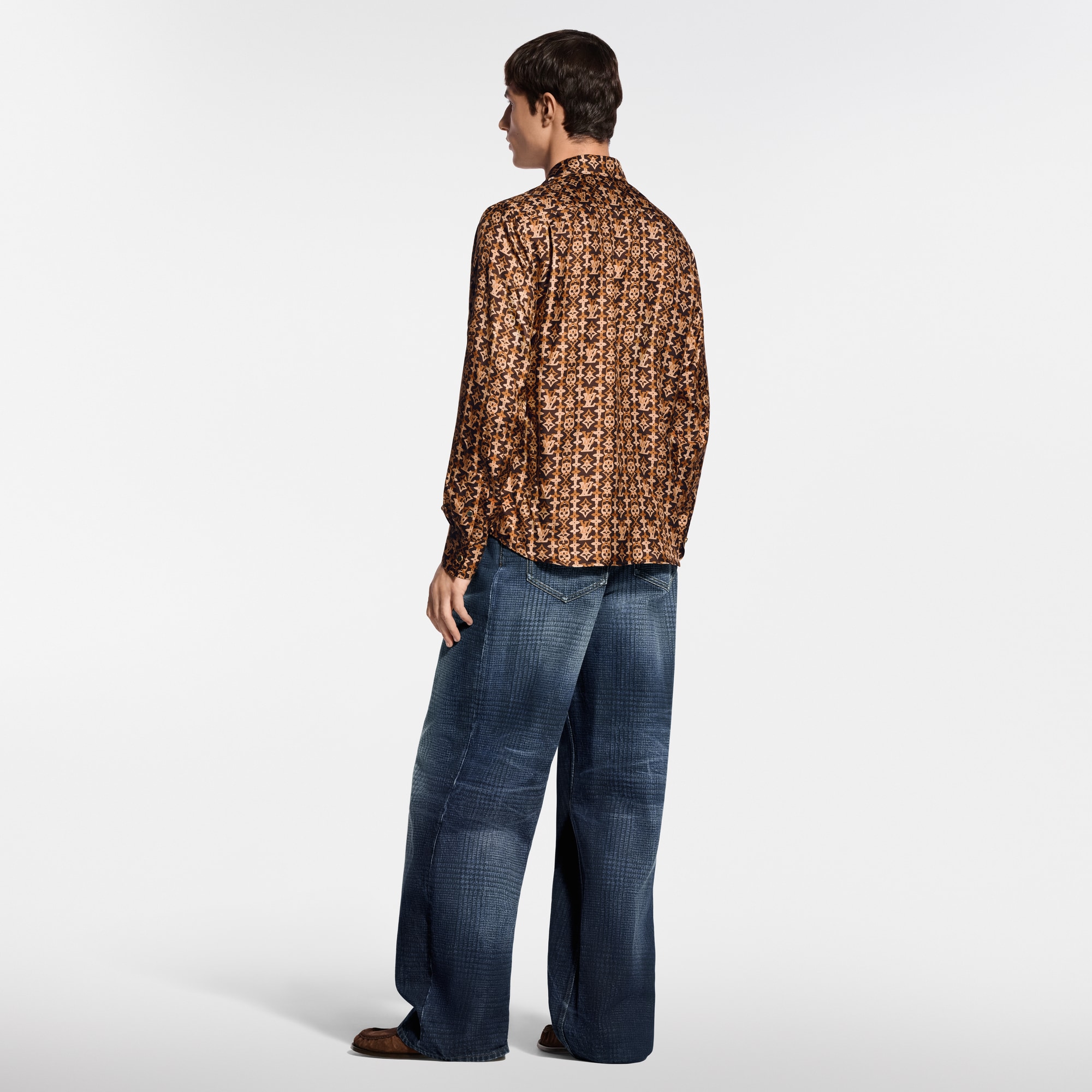 Monogram Printed Long-Sleeved Silk Shirt - gifts - Valentine's Day